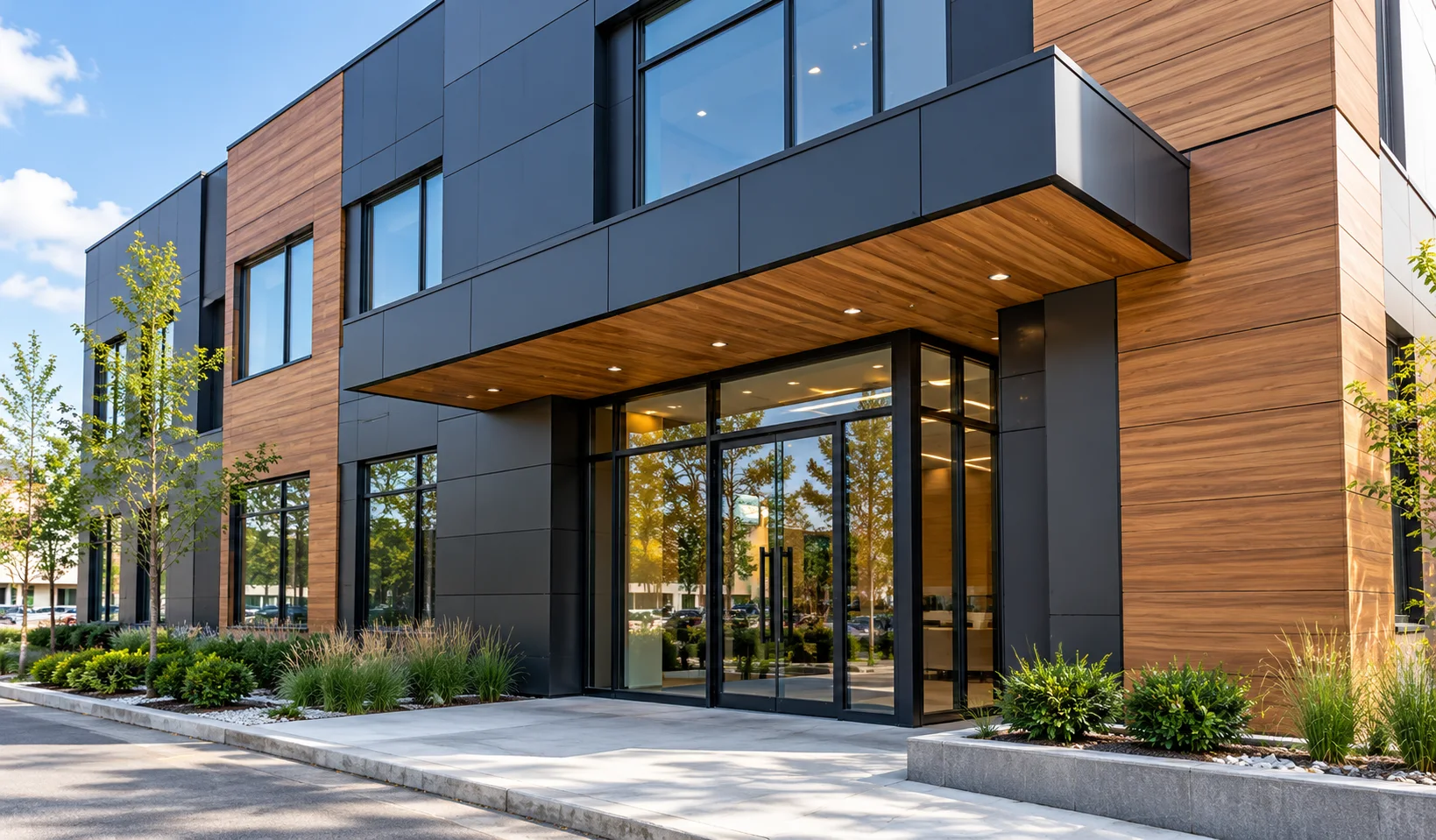 Wood Look And Metal Cladding Facade Design Ideas